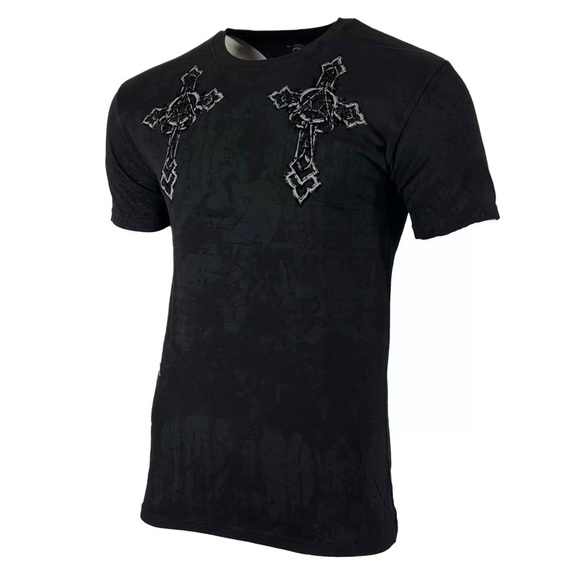 Xtreme Couture by Affliction Men's T-Shirt Stone Ranger Biker Cross - Picture 7 of 10
